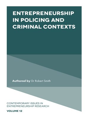 cover image of Entrepreneurship in Policing and Criminal Contexts